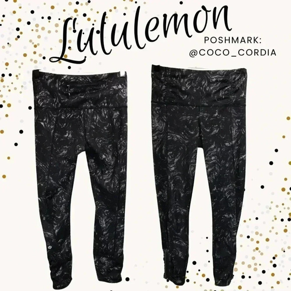 Lululemon Runday Crop Swirls Design size 4 - Picture 1 of 12